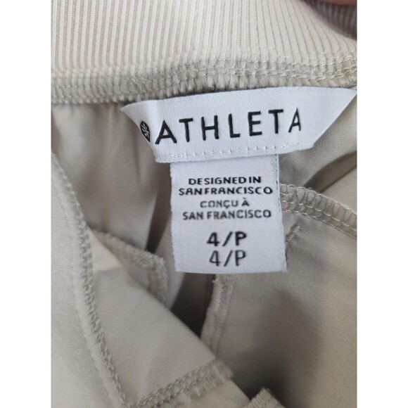 Athleta Brooklyn Ankle Pants Womens 4P Beige Stretch Pull On Work Travel Casual - Picture 12 of 13
